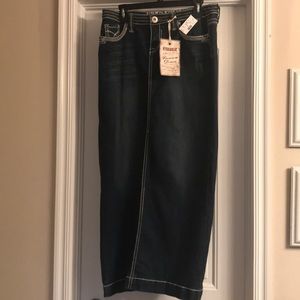 Long Brand Mew with Tags Dark Denim Skirt